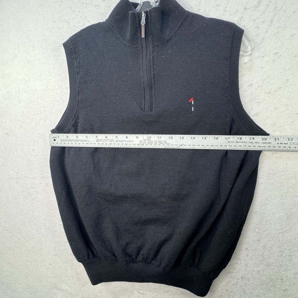 Fairway & Greene Black Baruffa Merino Lined Men's Golf Zip Vest Size Medium - Picture 7 of 11